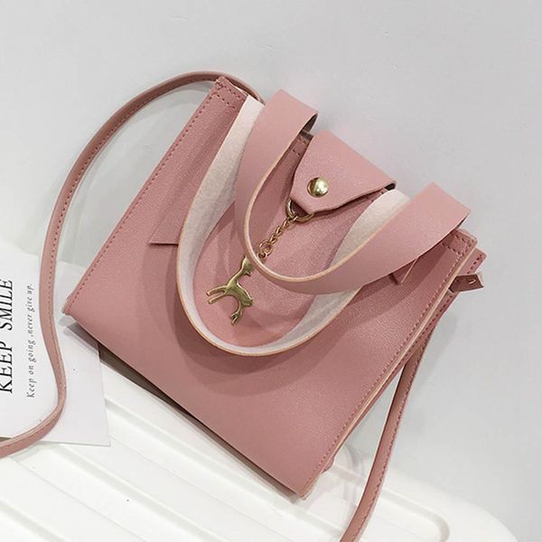 

banabanma women fashion simple deer ornaments pu pure color single-shoulder oblique cross bag