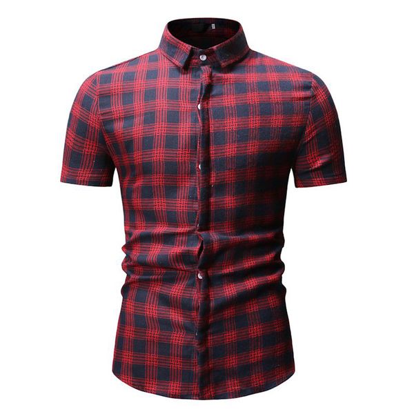 

ishowtienda men shirts short-sleeve men's splicing lattice gradient casual fashion lapel short sleeve shirts #w35, White;black