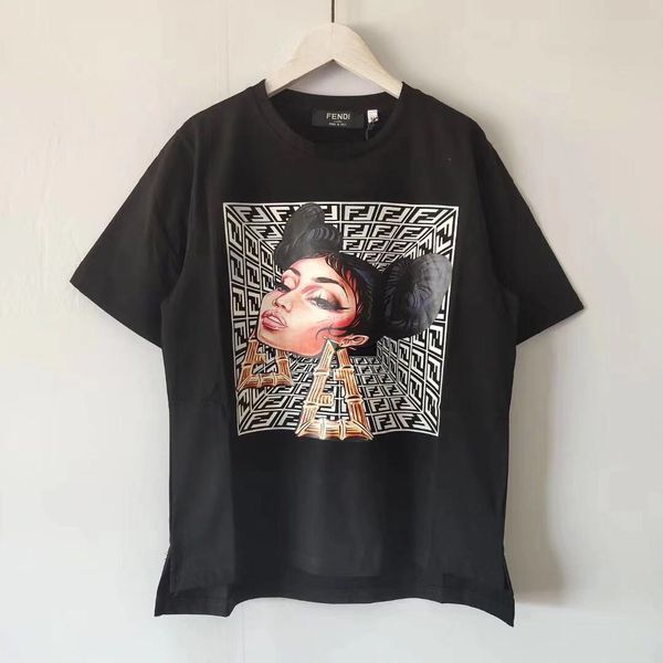 

2020 мода женщины футболка с коротким рукавом письма печатных хлопок тройник