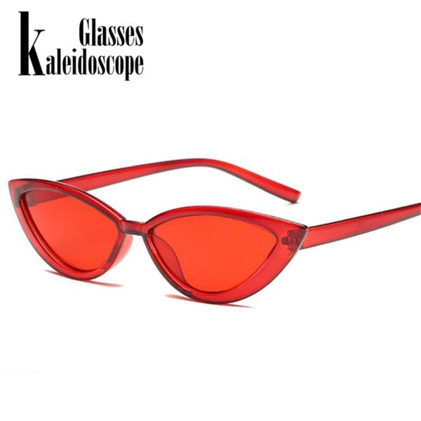 

kitten eye sunglasses narrow concave ladies sun glasses women cat eye new transparen frame eyewear, White;black