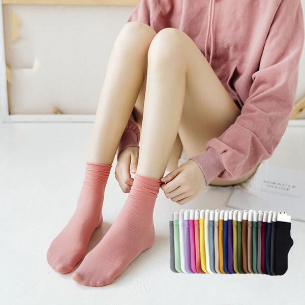 

1 pair women fashion solid colored short socks cotton funny socks female candy color harajuku lady girls gift, Black;white