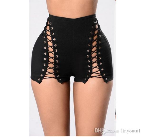 

fashion shorts women summer ripped womens short high waisted shorts lace up zipper trousers us, White;black