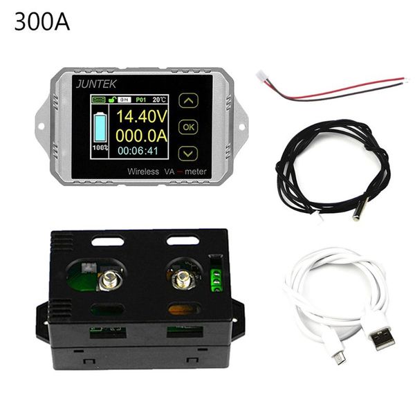 

dc 120v 50a~300a wireless ammeter voltage kwh watt meter car battery coulometer