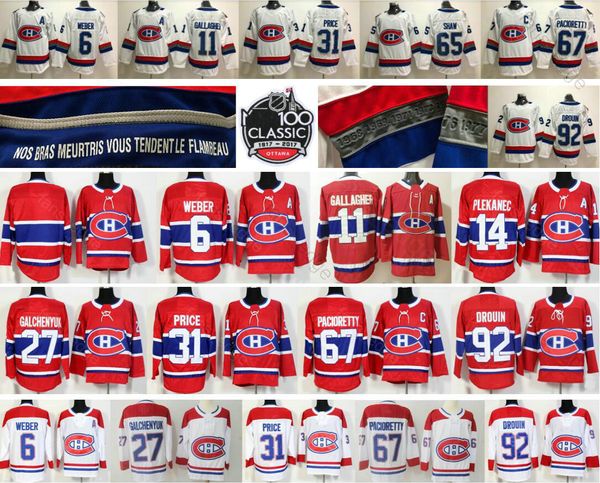 

montreal canadiens 31 carey price 6 shea weber 11 brendan gallagher 13 max domi 27 alex galchenyuk 15 kotkaniemi #92 jonathan drouin jerseys, Black;red