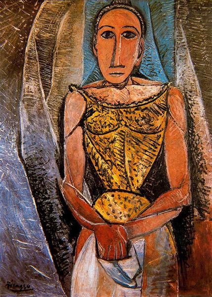 

pablo picasso classical oil painting woman with yellow shirt 100% handmade by experienced painter on white canvas picasso1075