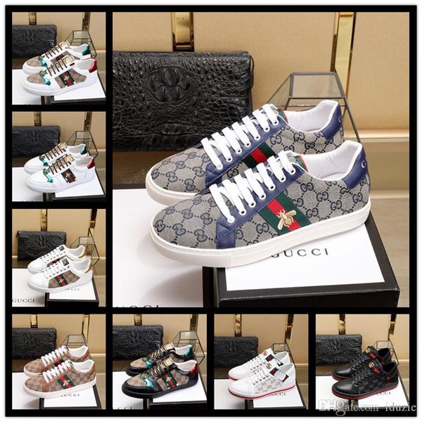 

Новые Мужские Женская Обувь Кроссовки Мокасины Белая Вышивка Пчела Голова Тигра