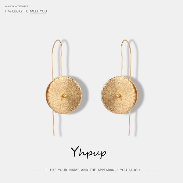 

yhpup trendy zinc vintage alloy round geometric dangle earrings punk new statement simple fashion earrings for women party gifts, Silver