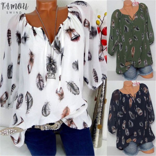 

4xl plus size women tunic shirt 2020 summer 3 4 sleeve floral print blouses and with button big size women clothing, White
