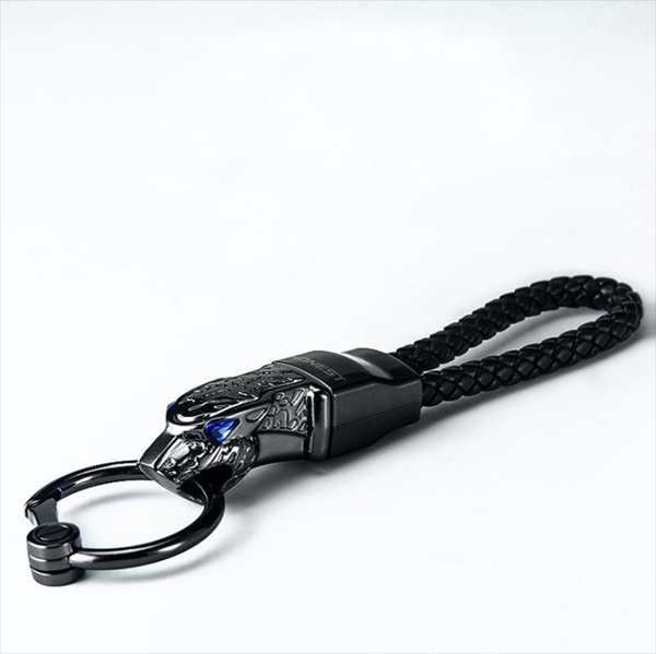 

cheetah head weave keychain model key holder zinc alloy durable car key ring chain automobiles car styling llavero, Silver