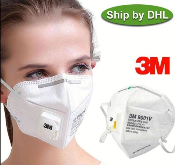 

in stock 3m kn95 n95 mask ffp2 mask 9051 9542 9542v 9001v with valve anti dust protective dustproof pm2.5 mask dhl shipping