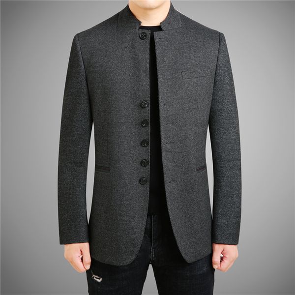 

men's suit jacket solid stand-up collar slim fit tuxedo men blazer jacket 2019 new fashion, White;black
