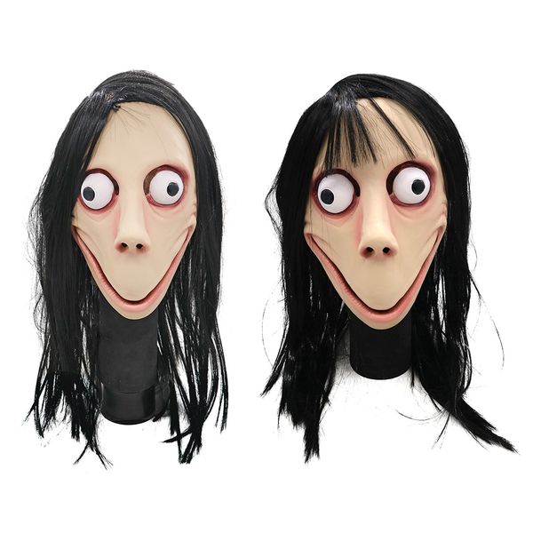 

female ghost scary mask halloween maske no bang/long style wig mask festival party supplies for halloween masquerade decor