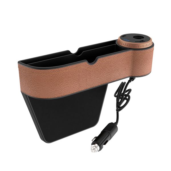 

car phone dual usb port key holder universal multifunctional cigarette lighter slot storage box seat side charger organizer