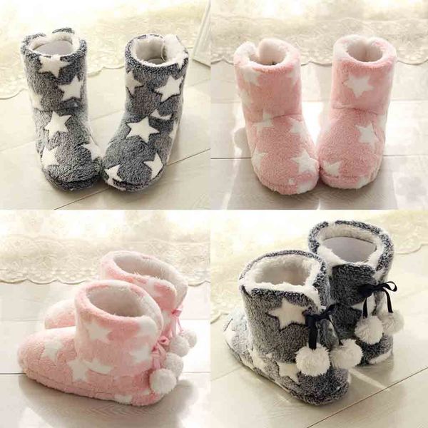 

warm slippers shoes woman slippers indoors cotton winter soft warm winter home mute cute soft plush ball women interior, Black