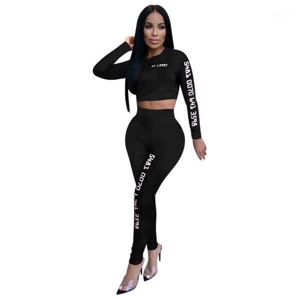 

suits letter print womens tracksuits short donna 2pcs clothes fashion sport long sleeve slim, Gray