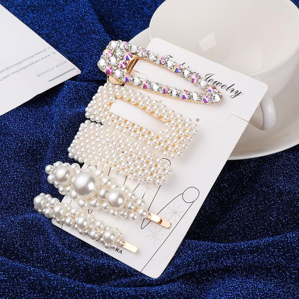 

1 зажимы set pearl цветок для волос волос заколка шпильки привязать металла barrettes стразы ручной работы свадебные укладки волос аксессуар, Black