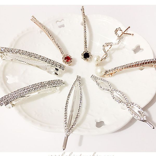 

2019 new girls hairpins with crystal elegance hair clip duckbill barrettes headbands for women hair styling accessories