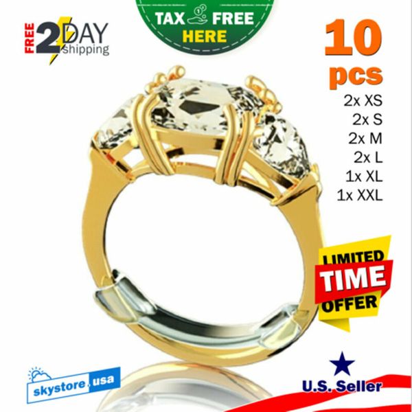 

10x Invisible Multi-Size Clear Plastic Ring Guard Sizer Fitter Adjuster Snuggies Ring Resizer Fitter Party & Holiday DIY Decor