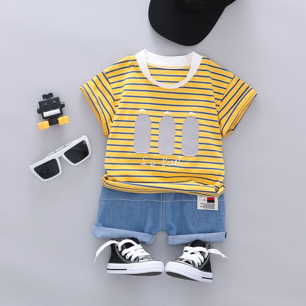 

детская одежда для девочек мальчиков лето полосатый футболки шорты комплекты детская одежда с коротким рукавом костюм малыша outfit разливоч, White