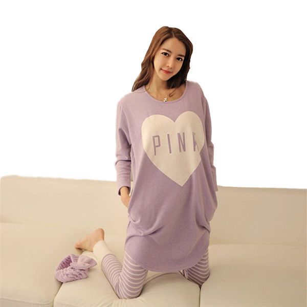 

2018 winter women pajama sets autumn sleepwear pajamas girls night homewear for women nightgown + pants, Blue;gray