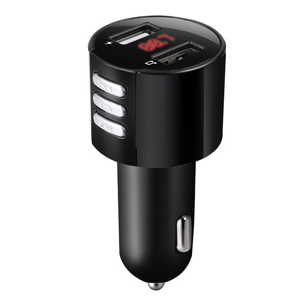

3.4a 12-24v car bluetooth usb car charger lighter fm transmitter led screen abs wireless radio adapter mp3 player