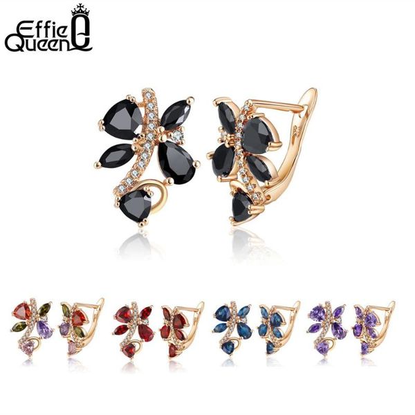 

effie queen 5 colors crystal 2020 girls earring bijoux gold color stud earrings for women wedding jewelry wholesale dde56, Golden;silver