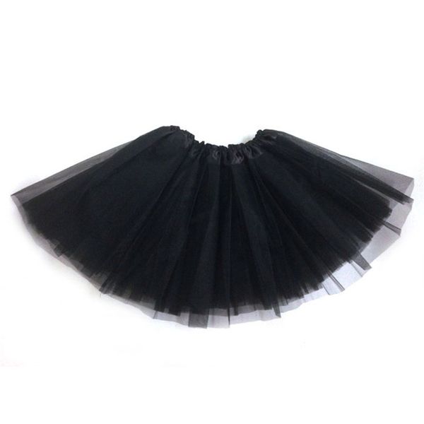 

snowshine4 # 5003 2018 fashion cotton black green purple pink white pretty girl elastic stretchy tulle tutu 3 layer skirt