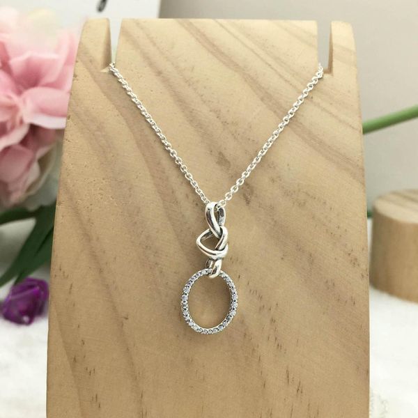 

2019 100% 925 sterling silver classic knotted heart pendant necklace women charm fashion personality jewelry ing