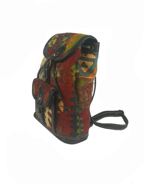 

vintage handmade elegant backpack designed with special kilim
