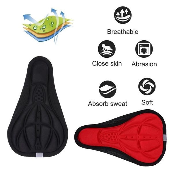 

ultra soft silicone 3d gel pad cushion cover bicycle saddle seat mtb mountain bike cycling thickened extra comfort 4 colors