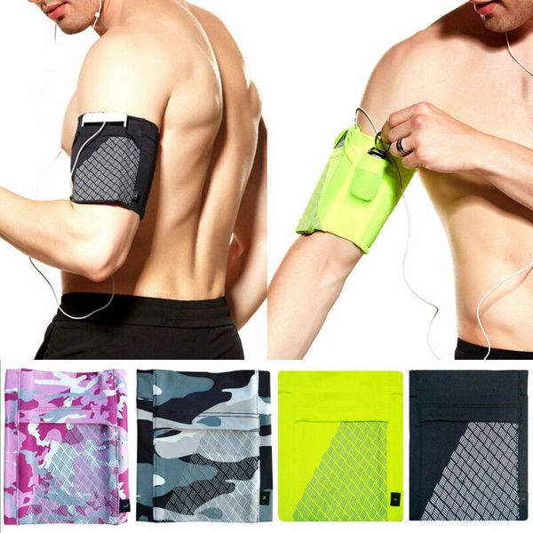 

sports arm band mobile phone holder bag running jogging gym armband exercise, Black