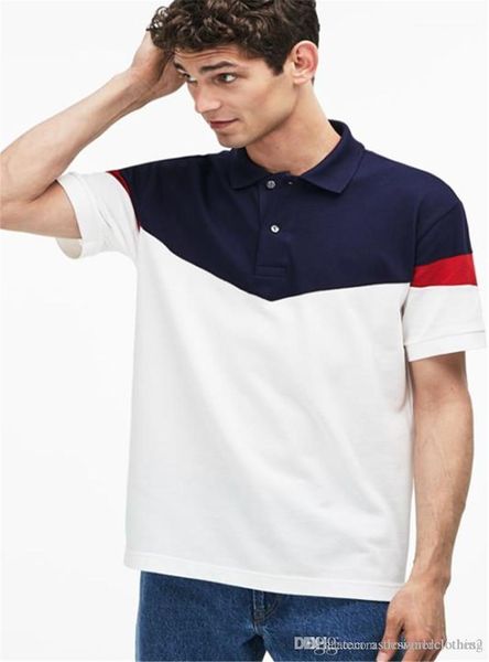 

neck short sleeve striped printed mens polos casual teenager tees crocodile mens designer polo shirts lapel, White;black