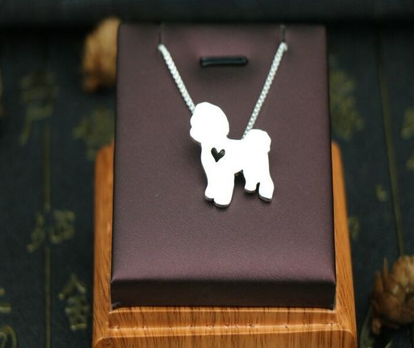 

bichon frise necklace lovely pets pendant jewelry silver/gold colors plated