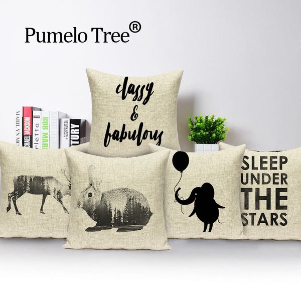 

animal hear pillow cover black white decorative lovely throw pillows linen simple cushions for sofa custom cover cushion