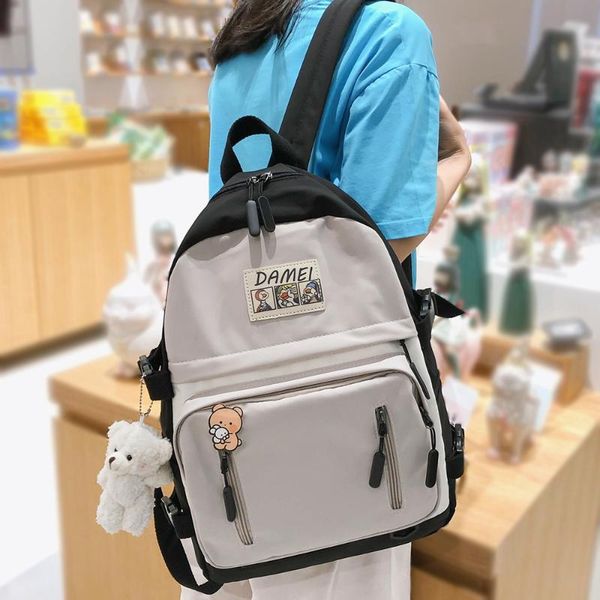 

new ladies kawaii backpack waterproof nylon women school bag cute girl college student backpack harajuku book fashion bag female