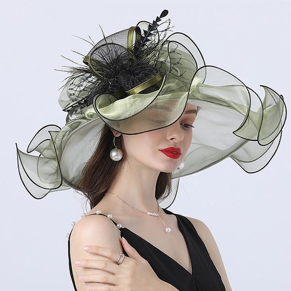 

green wedding hats for brides evening hats women elegant formal hair wedding accessories 8 colors bridal chapeau mariage femme