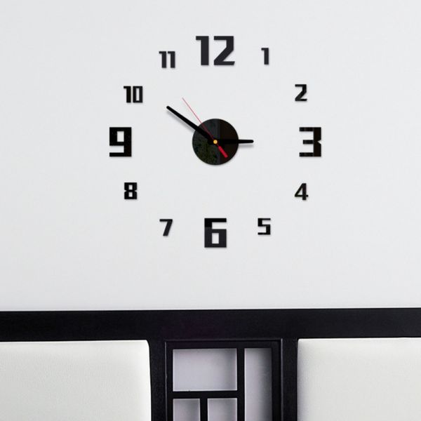 

modern 3d frameless diy wall clock silent needle mirror surface decorative stickers for living room bedroom