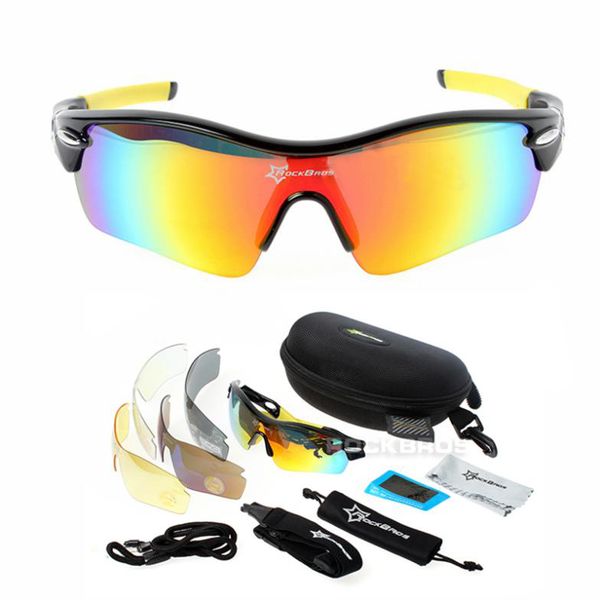 

rockbros polarized cycling sun glasses outdoor sports bicycle glasses bike sunglasses tr90 goggles eyewear 5 lens #10004