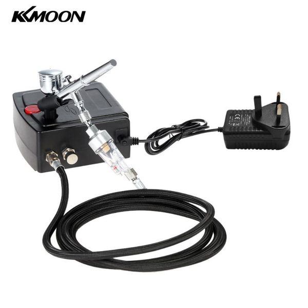 

kkmoon100-240v professional gravity feed dual action airbrush air compressor kit for art painting manicure craft cake spray tool