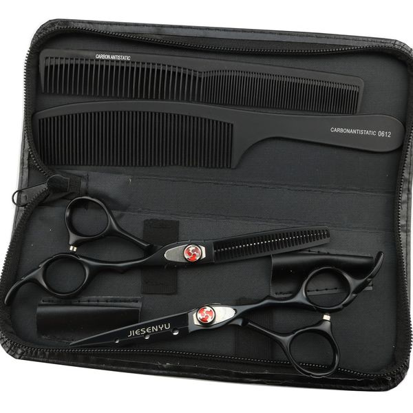 

high-end black hairdressing scissors hairdressing tools 6.0-inch black with advanced screws convenient and practical