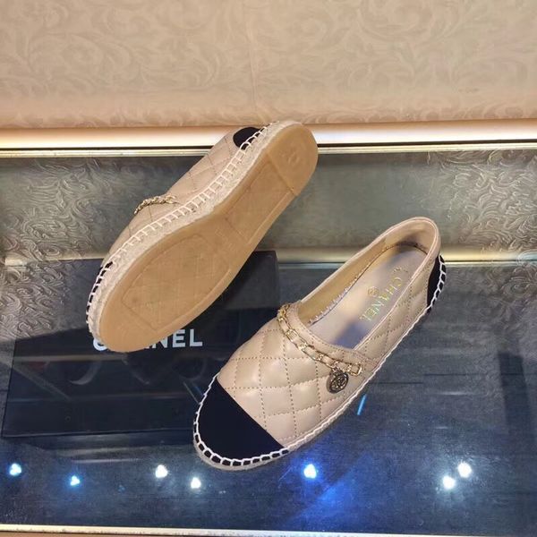 

2019 new arrived handmade women's low-espadrilles fisherman mesh shoe casual sneakers ladys flat slip-on chain sheep leather shoes 35-4, Black
