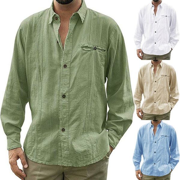 

2019 men casual shirts camisa masculina fashion men's casual turn-down collar button solid beach long sleeve blouse -3xl, White;black