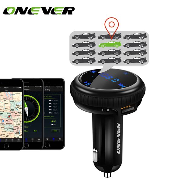 

onever fm transmitter car mp3 player with car gps tracker fm modulator bluetooth hands kit with dual usb charger