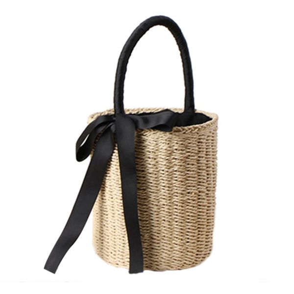 

women straw bags summer female bowknot beach bags women casual tote ladies vintage