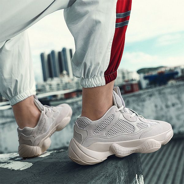 

2019 kanye west salt blush super moon yellow utility black desert rat 500 men women running shoes sports sneaker without box