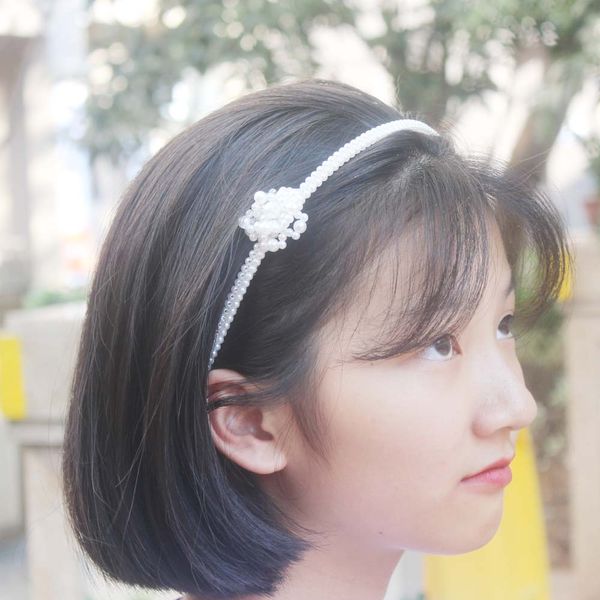 

zerong white pearl hair band women rose shape headband for women girls elegant hair hoop fashion accessories, Golden;white