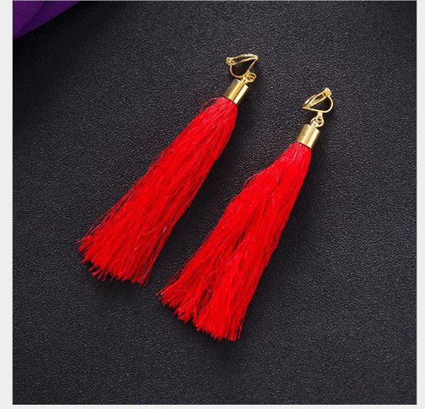 

bride's classical tasseled earrings chinese retro dress accessories wholesale wedding dress big red earrings, Slivery;golden