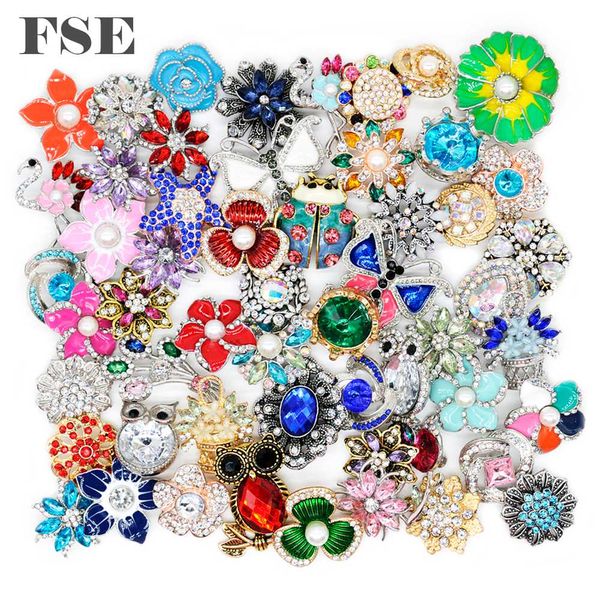 

wholesale 50pcs collection mixed lot 18mm ginger snap button rhinestone styles snap charms for 18-20mm snap jewelry, Golden;silver