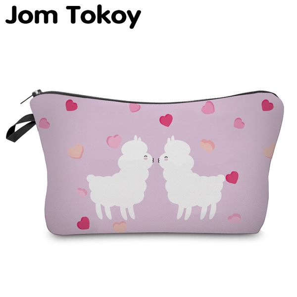 

jom tokoy cosmetic organizer bag make up printing llama cosmetic bag fashion women brand makeup hzb932