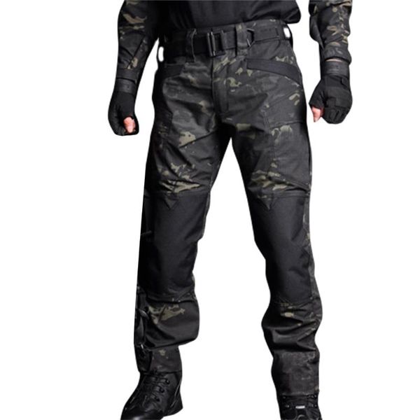 

men multi-pockets pants cargo trousers casual camouflage tactical pants for hiking outdoor xr-hot, Black;blue